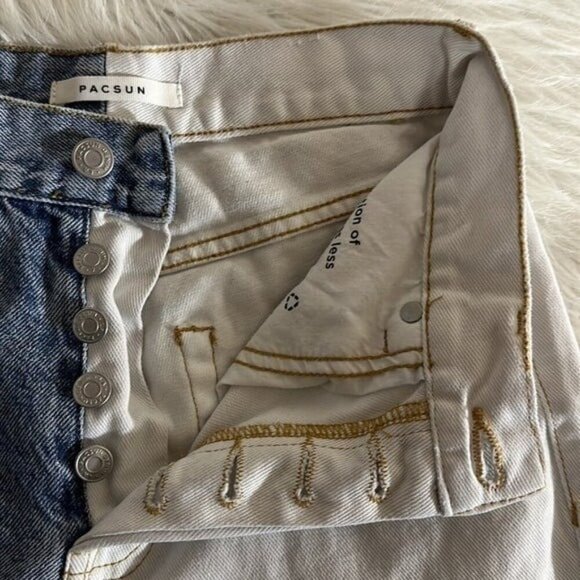 Pacsun Jeans Pants High Rise Straight Light Medium Denim Button Closure Size 26 - Picture 3 of 7